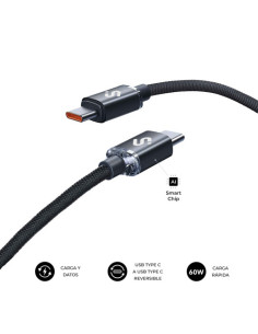 SUBBLIM CABLE OPTIMUS 60W C-C 2M BLACK 2