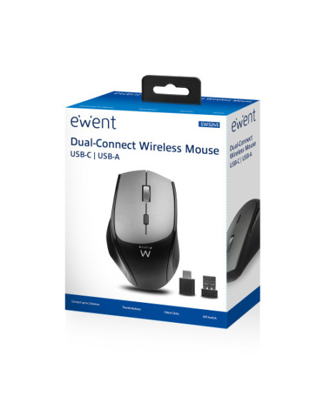 EWENT RATON INALAMBRICO DE CONEXIÓN DUAL 2400PPP CON CLICK SILENCIOSO