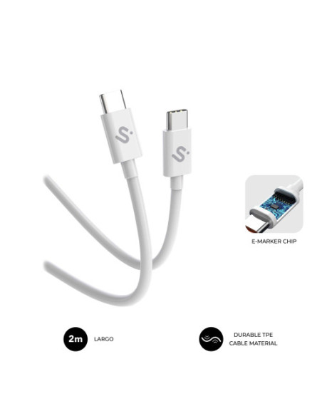 SUBBLIM CABLE PLUS 100W C-C 2M WHITE