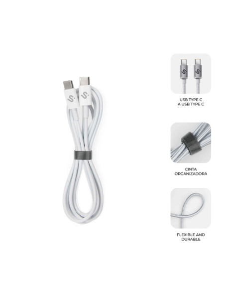 SUBBLIM CABLE PLUS 100W C-C 2M WHITE