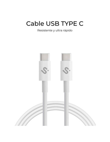 SUBBLIM CABLE PLUS 100W C-C 2M WHITE
