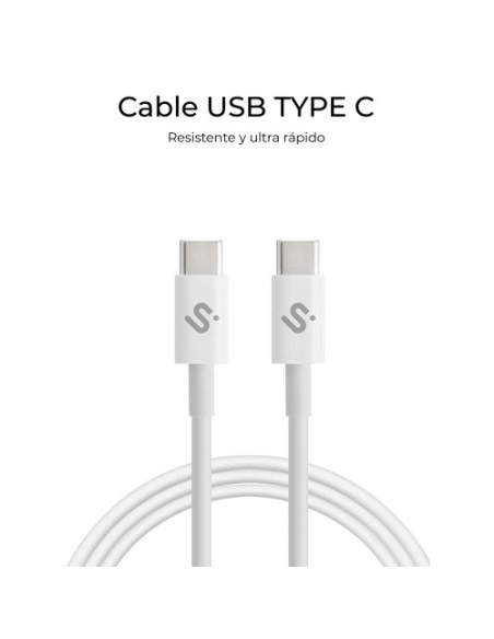 SUBBLIM CABLE PLUS 100W C-C 2M WHITE