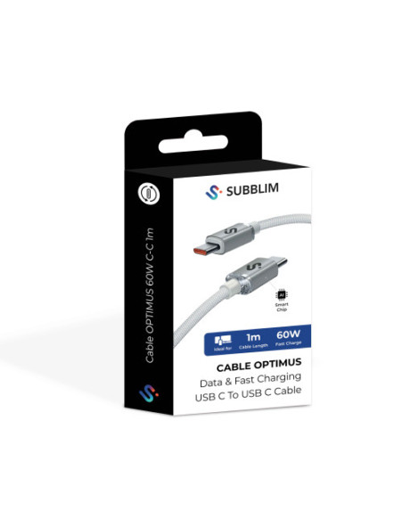 SUBBLIM CABLE OPTIMUS 60W C-C 1M WHITE