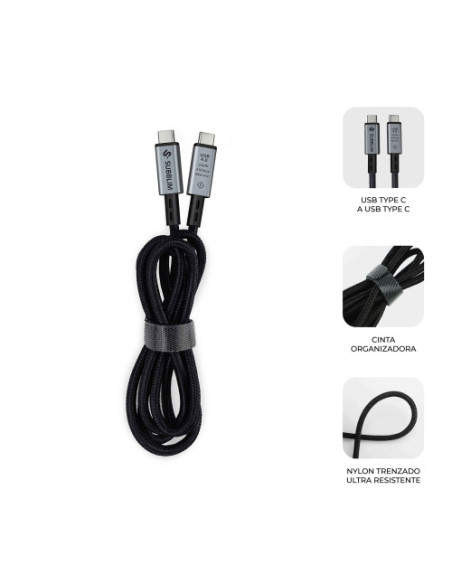 SUBBLIM CABLE HIGH 240W C-C USB4.0 8K 1,5M