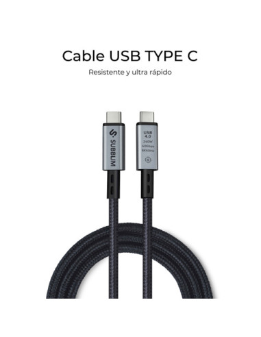 SUBBLIM CABLE HIGH 240W C-C USB4.0 8K 1,5M