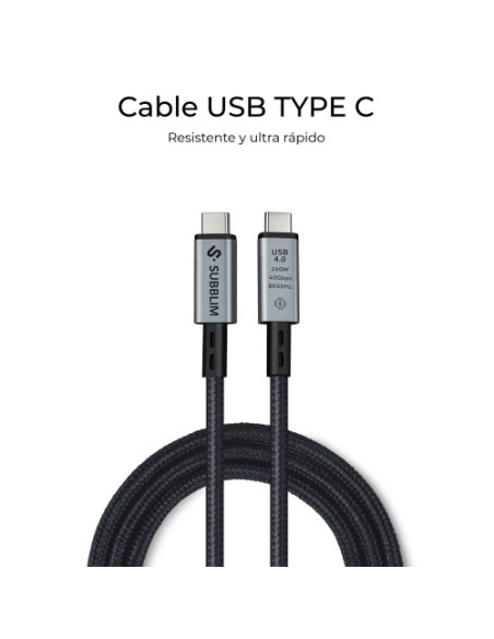 SUBBLIM CABLE HIGH 240W C-C USB4.0 8K 1,5M