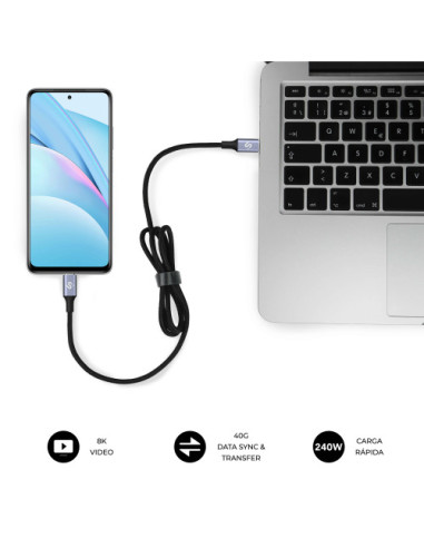 SUBBLIM CABLE HIGH 240W C-C USB4.0 8K 1,5M