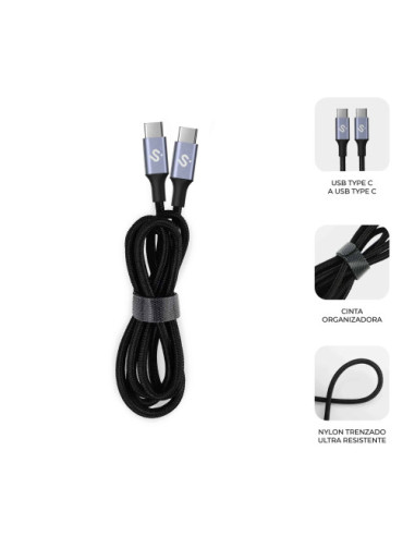 SUBBLIM CABLE PLUS 100W C-C 1M BLACK