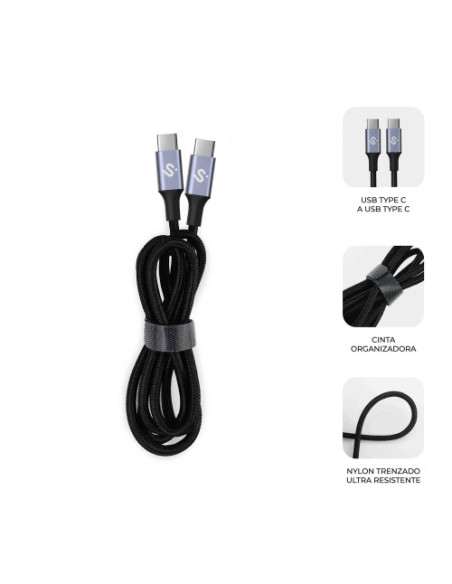 SUBBLIM CABLE PLUS 100W C-C 1M BLACK