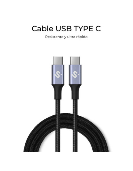 SUBBLIM CABLE PLUS 100W C-C 1M BLACK