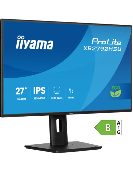 MONITOR IIYAMA PROLITE XB2792HSU-B1, 68,6 CM (27"), 1080 X 1920 PIXELES, QUAD HD, LED, 3 MS, NEGRO