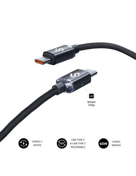SUBBLIM CABLE OPTIMUS 60W C-C 1M BLACK