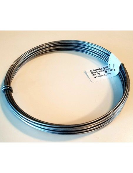 Alambre galvanizado nº10 de 1,5mm x 6 Metros