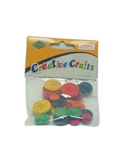 BOLSA BOTONES MANUALIDADES COLORES SURTIDOS 30PCS