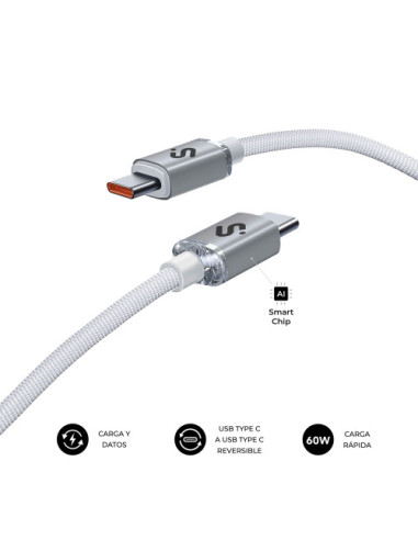 SUBBLIM CABLE OPTIMUS 60W C-C 2M WHITE