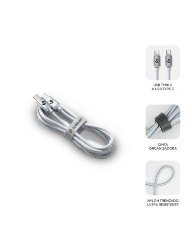 SUBBLIM CABLE OPTIMUS 60W C-C 2M WHITE