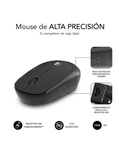 RATÓN BUSINESS+ SILENT WIRELESS 2.4G 1200DPI NEGRO