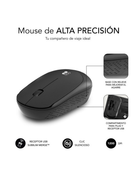 RATÓN BUSINESS+ SILENT WIRELESS 2.4G 1200DPI NEGRO