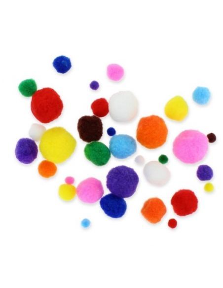 POM POM 100 UNIDADES DE TAMAÑO SURTIDO