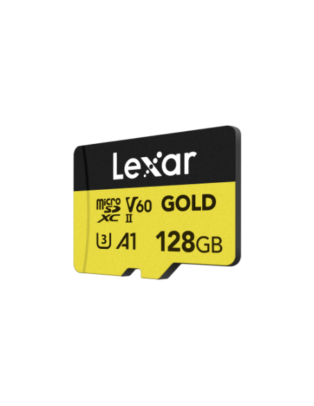 LEXAR 128GB GOLD MICROSDXC UHS-II CARDS, UP TO 280MB/S READ 100MB/S WRITE, C10 A1 V60 U3