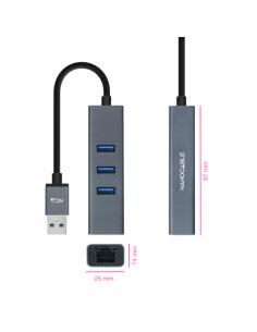 NANOCABLE CONVERSOR USB 3.0 A ETHERNET GIGABIT + 3XUSB... 2
