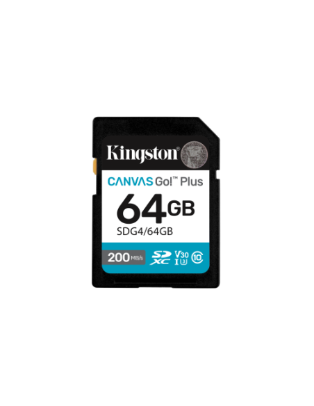KINGSTON 64GB SDXC CANVAS GO PLUS GEN4 200MB/s C10 UHS-I U3 V30