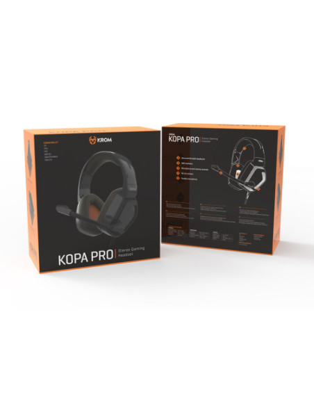 KROM AURICULARES + MIC GAMING KOPA PRO NEGRO (NXKROMKOPAPRO)