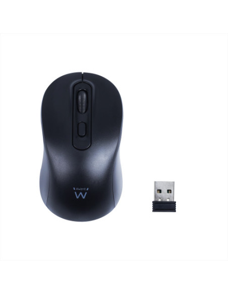 (FOL) EWENT RATON WIRELESS 2,4HZ 4D USB-A RECEIVER  800-1200-1600 100X60X37MM NEGRO (EW3218)