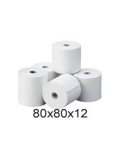 PAQUETE 8 BOBINAS DE PAPEL TERMICO 80X80X12