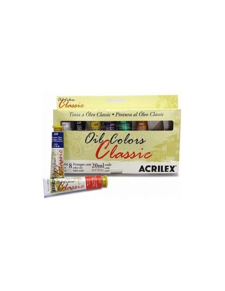 ESTUCHE OLEO OIL COLORS CLASSIC ACRILEX20ML. 8 COLORES SURTIDOS
