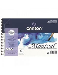 BLOC DE DIBUJO ACUARELA CANSON MONTVAL 14X21 GRANO FINO