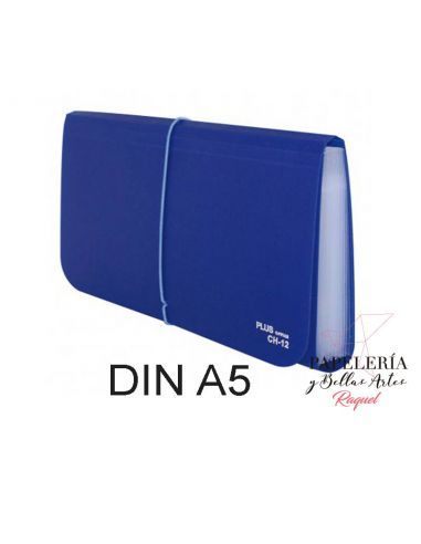 CARPETA CLASIFICADORA RECIBOS 12 DEP. AZUL 13X26CM