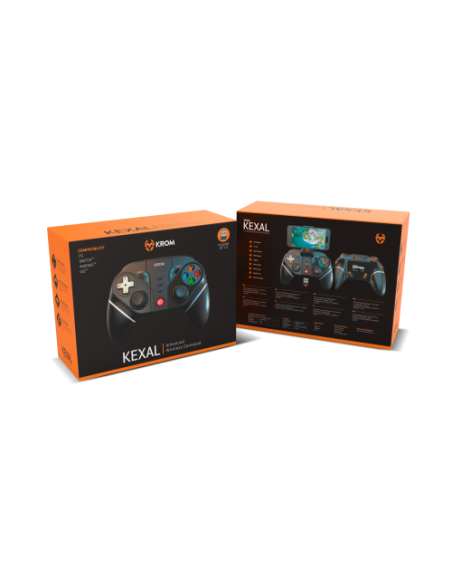 KROM GAMEPAD KEXAL. BLUETOOTH. COMPATIBLE PC, SWITCH, ANDROID, IOS. INCLUYE SOPORTE PARA MOVIL