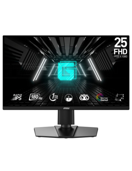 MSI MONITOR G255PF E2. 24.5" (62.2CM). PLANO. 1920X1080 (FHD). 16:09:00. NEGRO