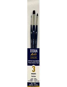 PACK DE 3 PINCELES TITAN TEIJIN MANGO LARGO PARA ÓLEO Y...