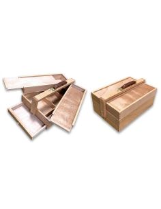 CAJA DE MADERA PARA PINTURA Y PINCELES 3 NIVELES HAYA ACEIT. 36X24X13 MITCHEL 2