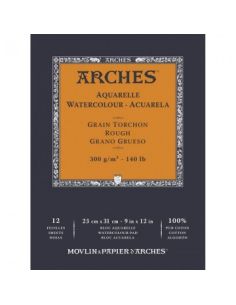 PAPEL PARA ACUARELA ARCHES 300GR BLOC 12H DISTINTOS FORMATOS