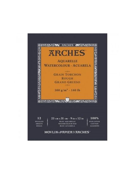 PAPEL PARA ACUARELA ARCHES 300GR BLOC 12H DISTINTOS FORMATOS