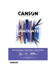 BLOC ENC. CANSON GRADUATE MIX MEDIA 200gr 21X29,7CM 20H