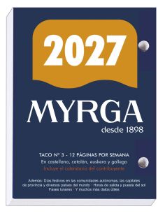 TACO CALENDARIO SOBREMESA MYRGA Nº3 2027