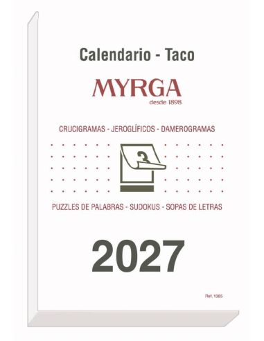 TACO DE CALENDARIO MYRGA 1385 MURAL AÑO 2027 14X20 "GRANDE"