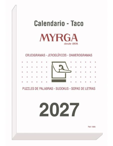 TACO DE CALENDARIO MYRGA 1385 MURAL AÑO 2027 14X20 "GRANDE"