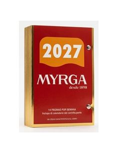 TACO CALENDARIO SOBREMESA MYRGA Nº 5 ORO 2027