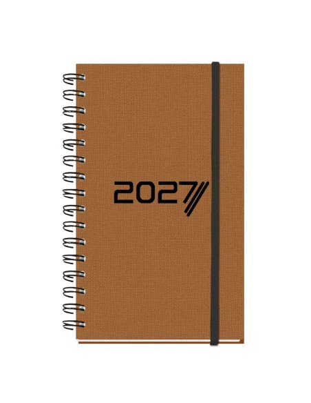 AGENDA BOLSILLO MYRGA 2027 SEMANA VISTA LIÉBANA NATURE ENCUADERNACIÓN TELA CANELA