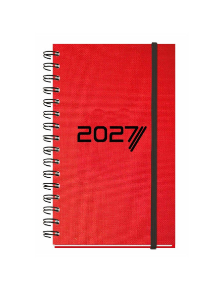 AGENDA BOLSILLO MYRGA 2027 SEMANA VISTA LIÉBANA NATURE ENCUADERNACIÓN TELA ROJO