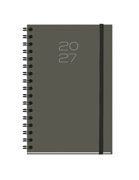 AGENDA MYRGA 2027 SALERNO SEMANA VISTA ESPIRAL TAPA DURA GRIS