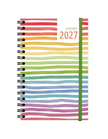 AGENDA MYRGA 2027 TEXTURE DÍA PÁGINA ESPIRAL TAPA DURA CINTAS
