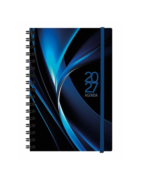 AGENDA MYRGA 2027 TEXTURE DÍA PÁGINA ESPIRAL TAPA DURA LÁSER