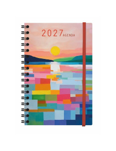 AGENDA MYRGA 2027 TEXTURE DÍA PÁGINA ESPIRAL TAPA DURA SOL