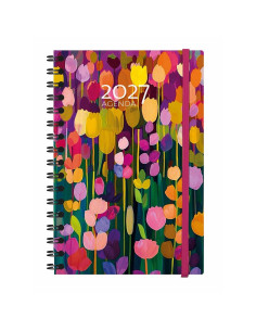 AGENDA MYRGA 2027 TEXTURE DÍA PÁGINA ESPIRAL TAPA DURA TULIP